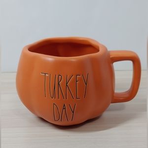 Rae Dunn "Turkey Day" Pumpkin Mug